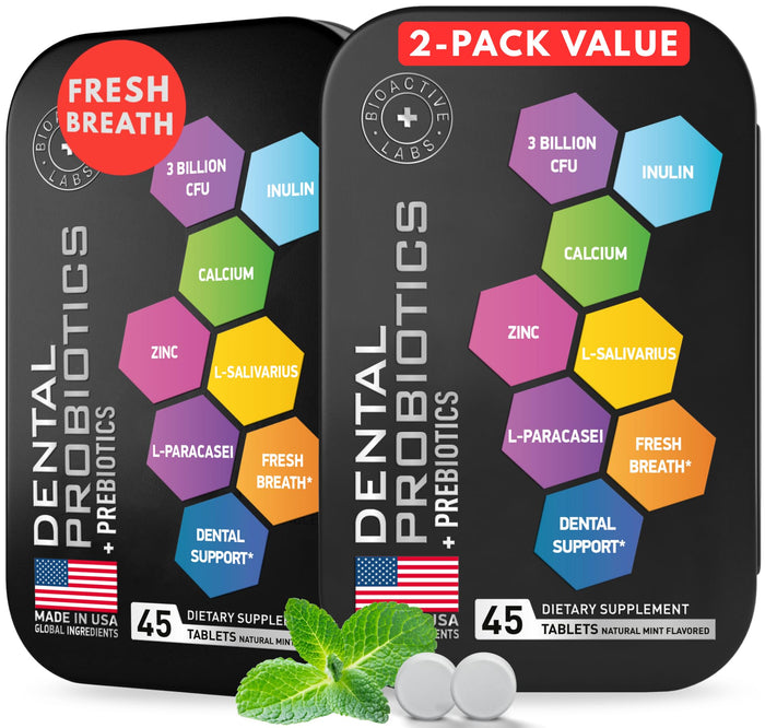Dental Probiotics for Teeth and Gums | Lactobacillus Salivarius + Prebiotic Probiotic Blend
