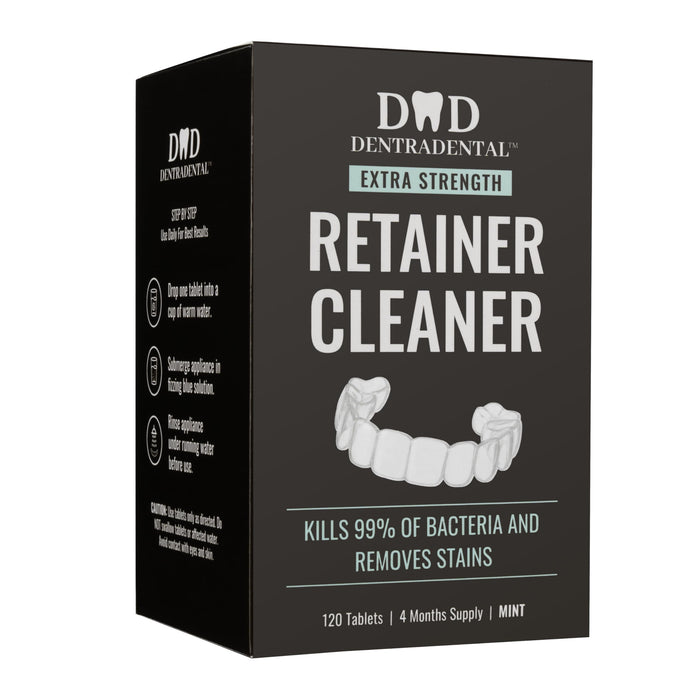DENTRA DENTAL 120-Count Retainer Cleaner Tablets - Mint for Aligners & Mouth Guards