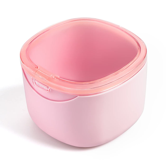 Denture Bath Case – Pink Retainer Cleaning Box | No-Leak Denture Case
