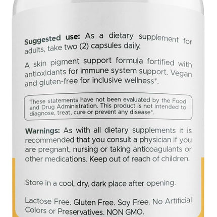 Dermawonder Vitiligo Capsules 60 Count - Support Pigmentation & Reduce White Spots