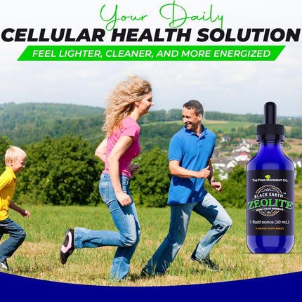 Black Earth Zeolite with Fulvic Acids & Trace Minerals — Liquid Drops (2 oz) for Detox, Gut Health & Immune Support | THE FOOD MOVEMENT CO.