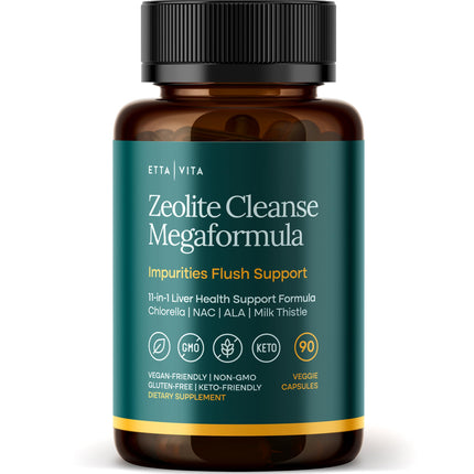 Liver Cleanse Detox & Repair - Zeolite Detox Supplement for Gut Health, Cognition & Natural Energy | Made in USA