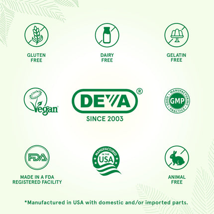 DEVA Vegan Omega-3 DHA-EPA 500mg – 2-Pack, Algae-Based, Carrageenan-Free
