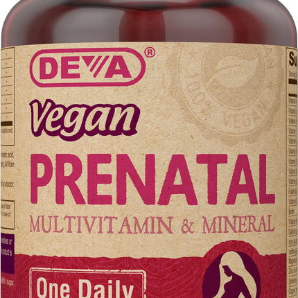 DEVA Vegan Prenatal Multivitamin - Once-Per-Day Formula, 90 Tablets