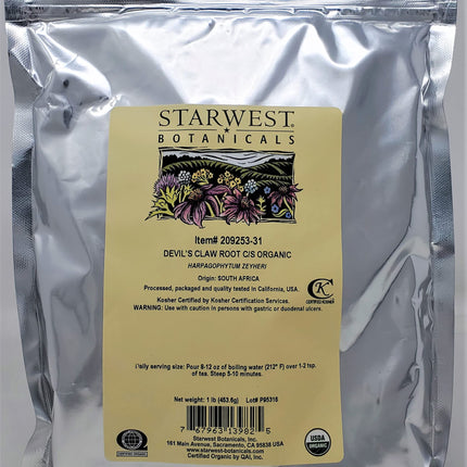 Devil's Claw Root Organic C/S | Starwest Botanicals 1 lb