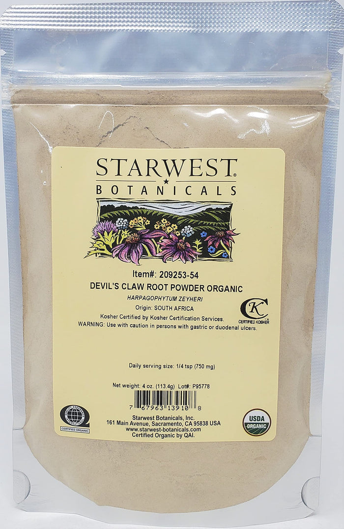 Devil's Claw Root Powder Organic 4oz - Pwd Org