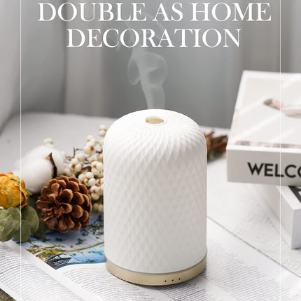Essential Oil Diffuser 110ML – Ceramic Ultrasonic Diffuser, White