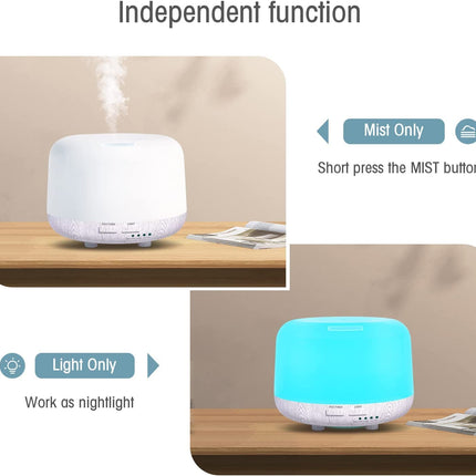 CHOUWEEK 300ml Aromatherapy Diffuser with Remote - Wood Grain Base, 14 LED Colors