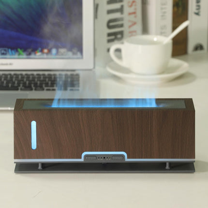Diffuserlove Flame Diffuser 200ml – Realistic Flame Aroma Diffuser for Bedroom (Dark Brown)