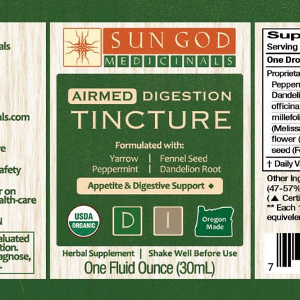 ORGANIC DIGESTION Herbal Tincture - Support your Natural Digestive Efficiency