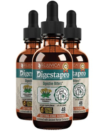 DigestaPro Digestive Bitters – Liquid Formula by Rejuvica Health with Gentian, Artichoke, Burdock, Chanca Piedra & Ginger