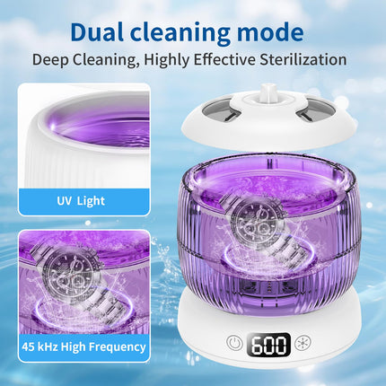 2025 Upgraded Ultrasonic Retainer Cleaner Machine | 4 Modes, UV Lights