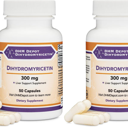 Double Wood DHM Depot – Liver Support, 50 Capsules (300 mg each) Pack of 2 – Non-GMO & Gluten Free