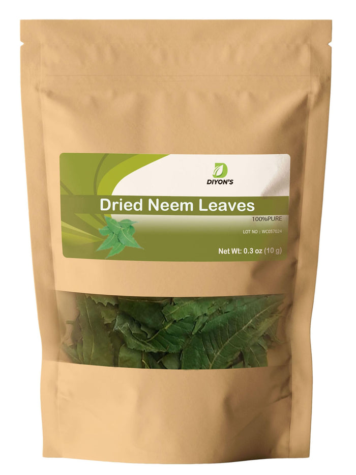 Diyon's Dried Neem Leaves - 0.3 oz/10 g, 100% Natural, Sri Lanka