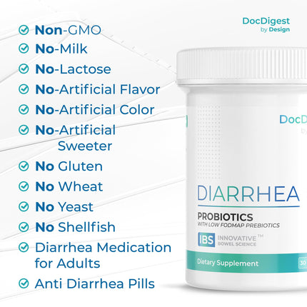 DocDigest by Design IBS Anti-Diarrhea Probiotic | Clinically Studied IBS-D Relief for Adults