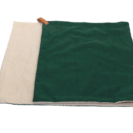 THE RICHMOND | LUXURY GREEN STONEWASHED & SHERPA REVERSIBLE DOG BLANKET
