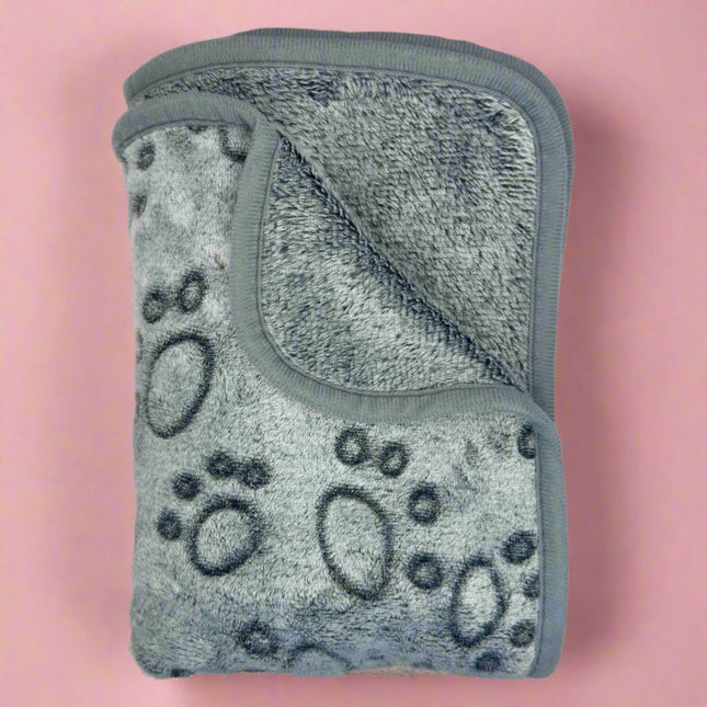 Dog Blanket - Grey Paws