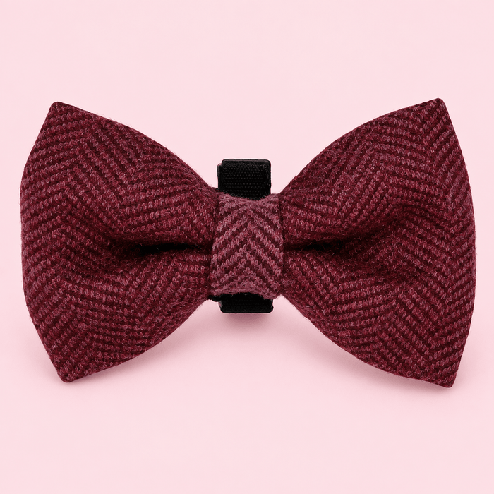 Dog Bow Tie - Berry Tweed