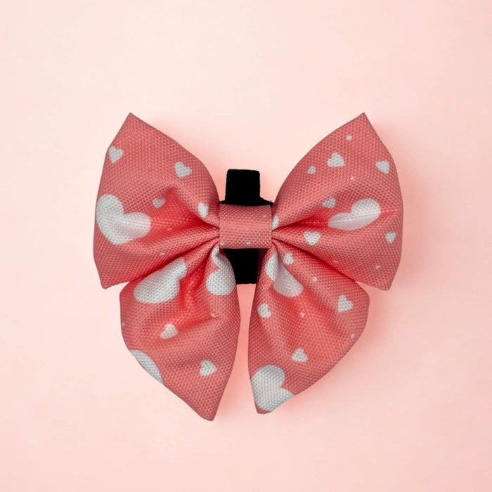 Dog Sailor Bow -  Peachy Hearts