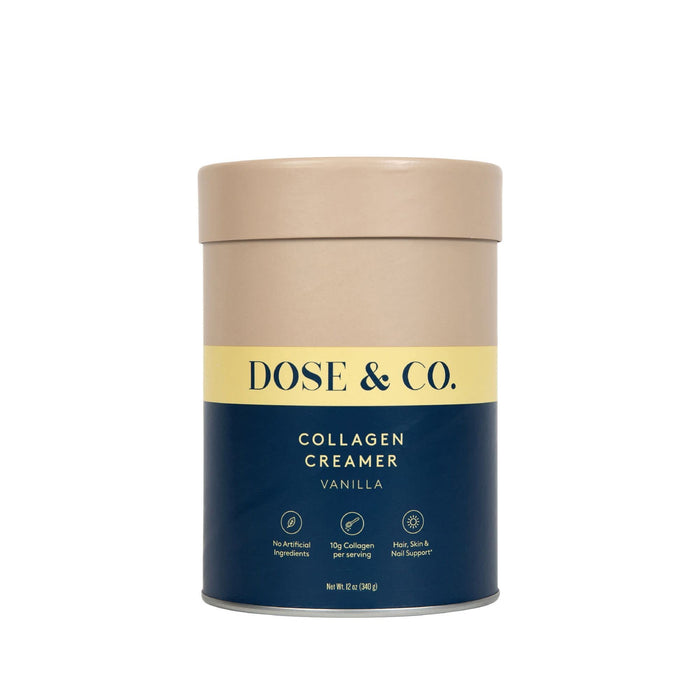 DOSE & CO. Collagen Creamer Vanilla - 12oz (340g) | Collagen Coffee Creamer