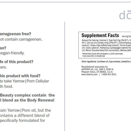 doTERRA Yarrow|Pom Capsules - Cellular Beauty Complex