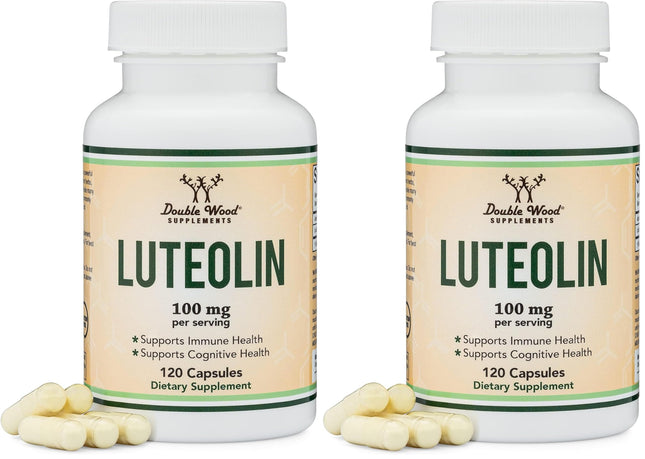 Double Wood Supplements Luteolin 100mg – 120 Capsules Gluten Free (Pack of 2)