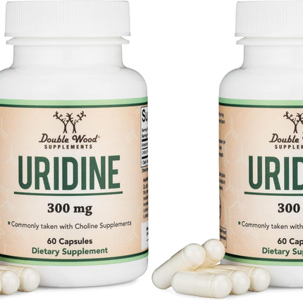 Uridine Monophosphate 300mg – Third-Party Tested (Choline Enhancer) | Double Wood (Pack of 2)