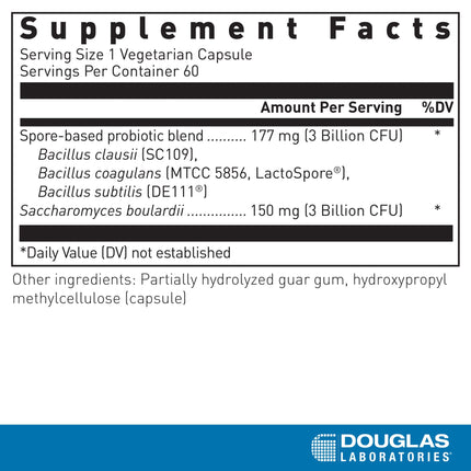 Douglas Laboratories Multi-Probiotic Spore + SBC – GI & Immune Support | 60 Vegetarian Capsules*
