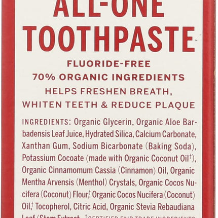 Dr. Bronner's Cinnamon Toothpaste 5 oz (Pack of 1) – Natural Toothpaste
