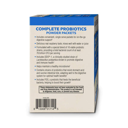 Dr. Mercola Complete Probiotics Powder Packets – 70B CFU, Raspberry, 30 Servings