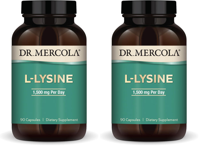 Dr. Mercola L-Lysine 1500 mg – 90 Capsules (Pack of 2) | Non-GMO, Gluten Free, Soy Free
