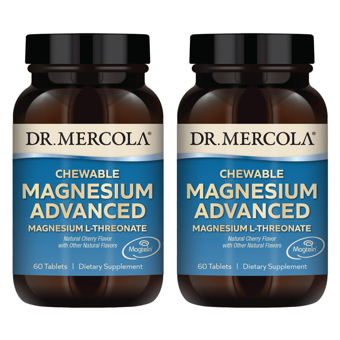 Dr. Mercola Magnesium Advanced – 2 Pack, 60 Tablets per Bottle, Cherry Flavor, Magnesium L-Threonate