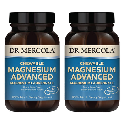 Dr. Mercola Magnesium Advanced – 2 Pack, 60 Tablets per Bottle, Cherry Flavor, Magnesium L-Threonate