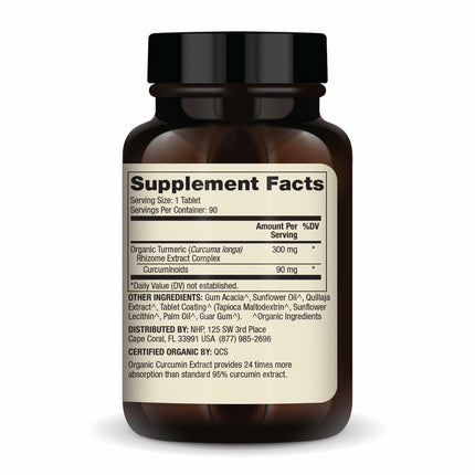Dr. Mercola Organic Curcumin Extract – 90 Servings, USDA Organic