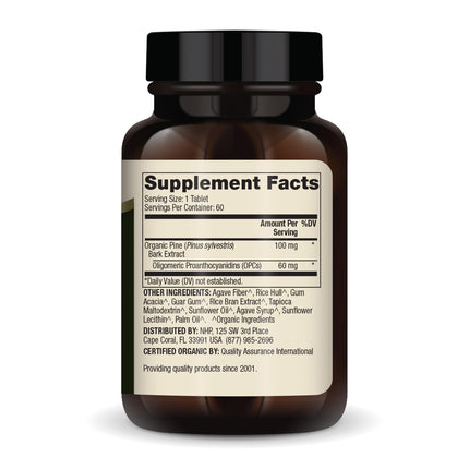 Dr. Mercola Organic Pine Bark Extract - 30 Servings (60 Tablets), OPCs, USDA Organic, Non-GMO
