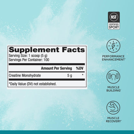 Dr. Mercola Pure Power Creatine Monohydrate – 5 g/Serving, NSF Certified, Unflavored
