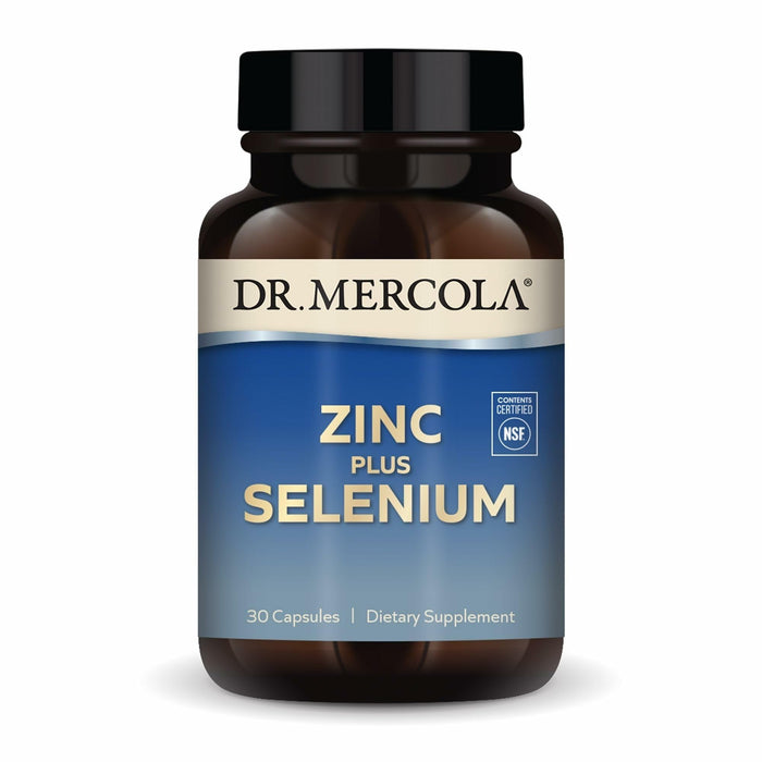 Dr. Mercola Zinc Plus Selenium - Immune & Brain Support - GMO-Free Gluten-Free - 30 Capsules