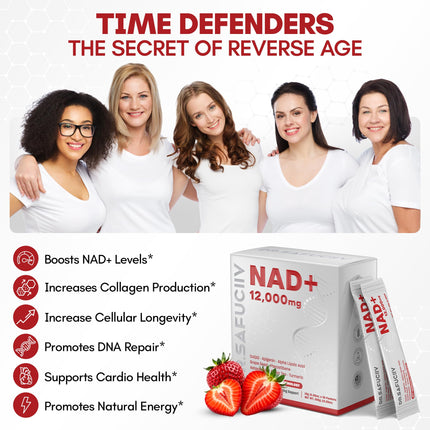 DR.SAFUCIIV NAD Supplement 12,000mg Extra Strength Alternative Liposomal, Urolithin A + Resveratrol for Men & Woemn, 8-in-1 Natural NAD+ Stick for Anti-Aging, Energy, Focus - 35 Packets
