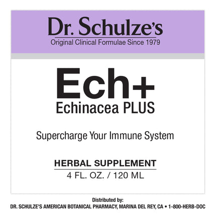 Dr. Schulze's Echinacea Plus - Organic Echinacea Root & Seed, Immune Support, 4 oz