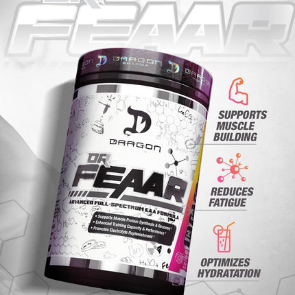DRAGON PHARMA Dr. FEAAR Advanced Full-Spectrum EAA Matrix – 30 Servings (Grape Juice)