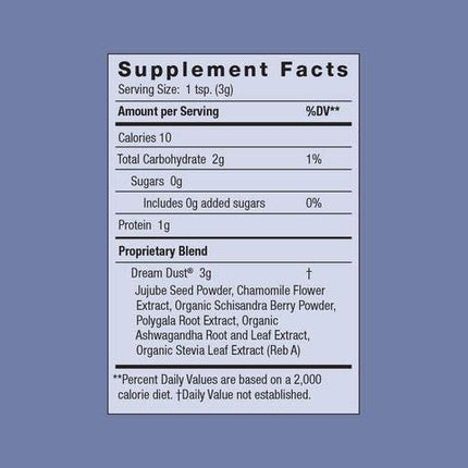 Dream Dust by Moon Juice - Tranquil Rest - Natural Adaptogenic Powder Supplement - Ashwagandha, Chamomile, Jujube, Polygala & Schisandra - Vegan, Non-GMO, Gluten-Free (1.5oz)