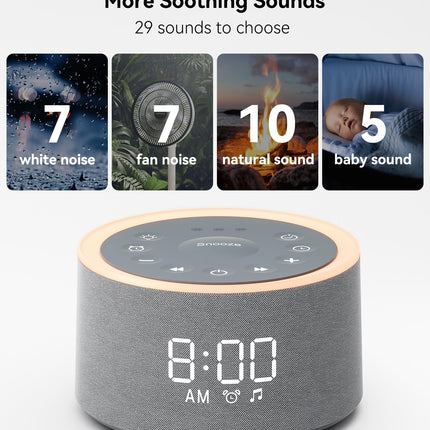 Dreamegg D1+ Sound Machine & Alarm Clock — 29 Soothing Sounds, Dimmable Night Light