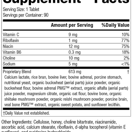 Drenamin Adrenal Support by Standard Process | Gluten-Free, Non-Dairy & Non-Soy | 90 Tablets