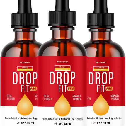 (3 Pack) Drop Fit Pro Drops - All Natural Liquid Drops Supplement | Drop Fit Pro - 3 Bottles for 3 Months