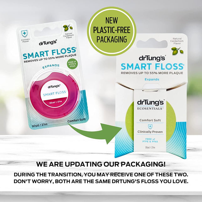 DrTung's Smart Floss – Natural, PTFE & PFAS Free Cardamom Floss (Pack of 30)
