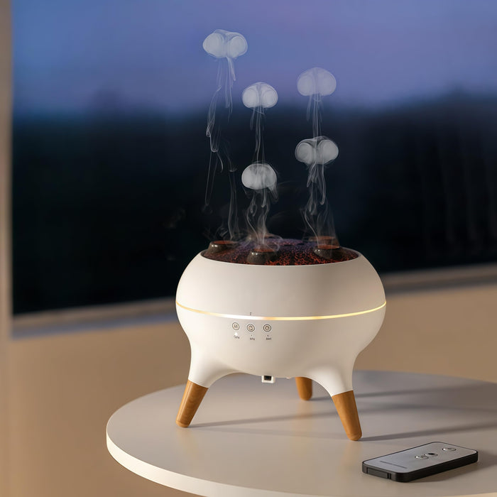 Dynamic Jellyfish Air Humidifier & Diffuser – 250ml, Remote, 7 Color Lights, 4H/8H Timer