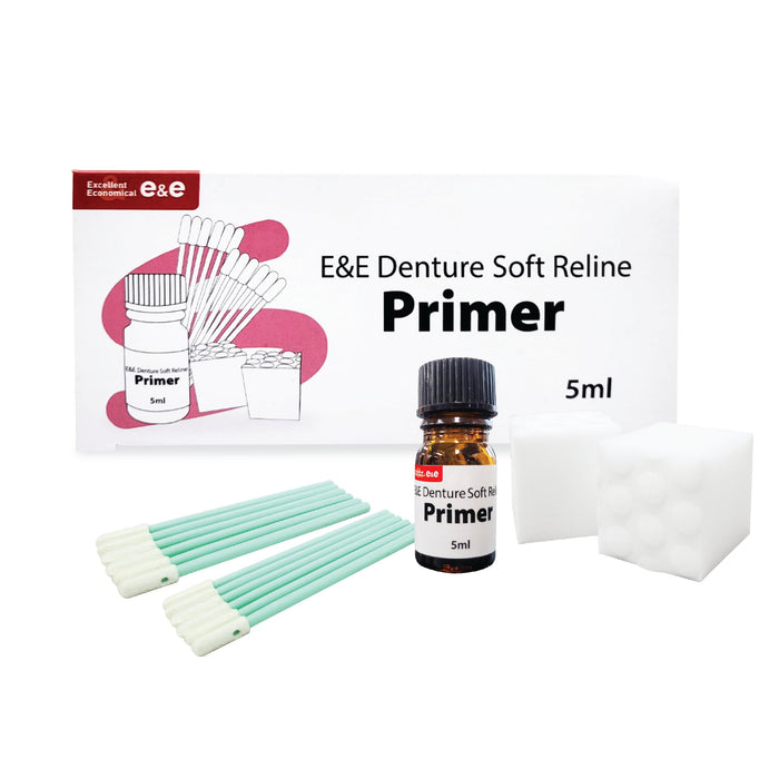 E&E Denture Soft Reline Primer – Strong Bond for Acrylic Dentures | Easy-to-Use, Long-Lasting Adhesion