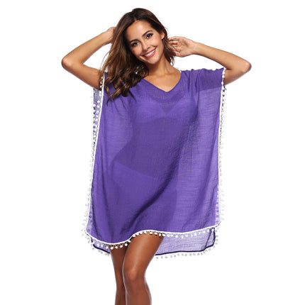 European And American Bikini Cutout Blouse Knitted Sun Protection Clothing