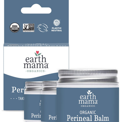 Earth Mama Organic Perineal Balm | Cooling Herbal Salve for Pregnancy & Postpartum, No Benzocaine or Butane, 2 oz (3-Pack)