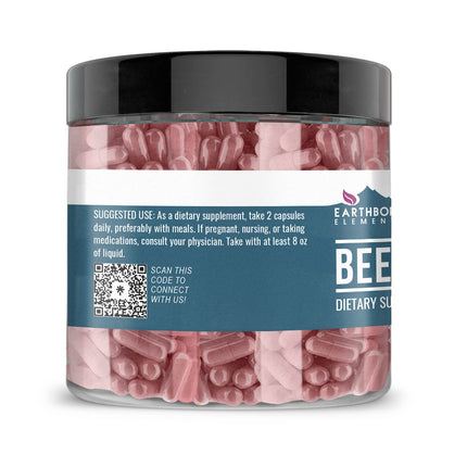 Earthborn Elements Beet Root Capsules – 200 Count per Bottle (Pack of 2) – Pure & Undiluted, No Additives